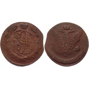 Russia 5 Kopeks 1763 ММ Overstruck
