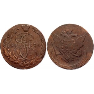 Russia 5 Kopeks 1770 EM Old Eagle R1