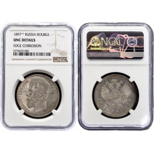 Russia 1 Rouble 1897 ** NGC UNC