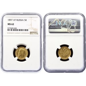 Russia 5 Roubles 1897 АГ NGC MS 62