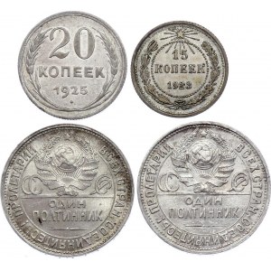Russia - USSR Lot of 4 Coins 1923 - 1926