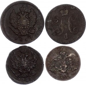 Russia Lot of 4 Coins 1817 - 1840
