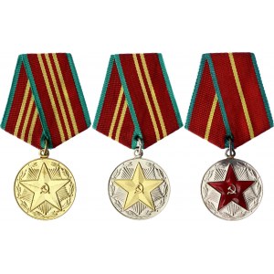 Russia - USSR Full Set of 3 Medals For Impeccable Service