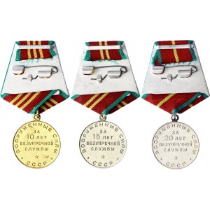 Russia - USSR Full Set of 3 Medals For Impeccable Service
