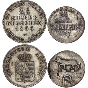 German States Anhalt-Bernburg 1/24 Thaler - 2-1/2 Silber Groschen 1827 - 1856
