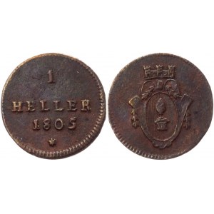 German States Augsburg 1 Heller 1805