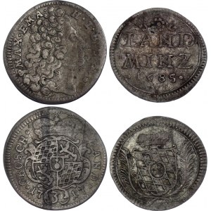 German States Bavaria 10 Pfennig 1685 & 3 Kreuzer 1717
