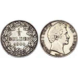 German States Bavaria 1/2 Gulden 1844