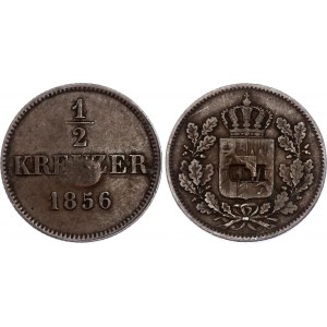 German States Bavaria 1/2 Kreuzer 1856 With Countermark