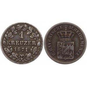 German States Bavaria 1 Kreuzer 1871