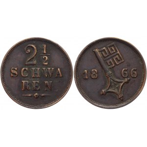 German States Bremen 2-1/2 Schwaren 1866
