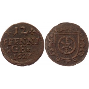 German States Erfurt 12 Pfennig (Kipper) 1622