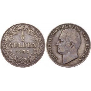 German States Hesse-Darmstadt 1/2 Gulden 1843