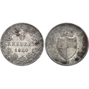 German States Hohenzollern-Sigmaringen 6 Kreuzer 1840