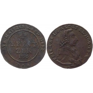 German States Mainz 1/4 Kreuzer 1795 IA