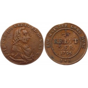 German States Mainz 1/4 Kreuzer 1795 IA