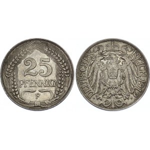 Germany - Empire 25 Pfennig 1912 F