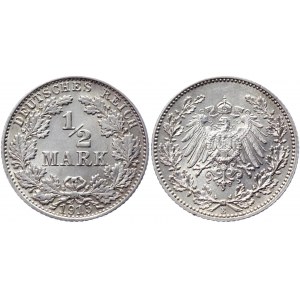 Germany - Empire 1/2 Mark 1915 E