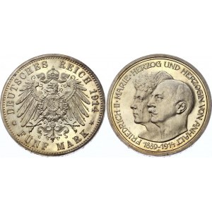 Germany - Empire Anhalt-Dessau 5 Mark 1914 A PROOF