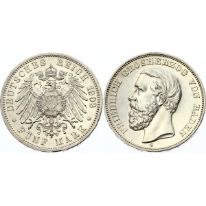 Germany - Empire Baden 5 Mark 1902 G (+VIDEO)