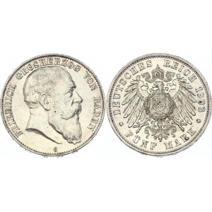 Germany - Empire Baden 5 Mark 1903 G