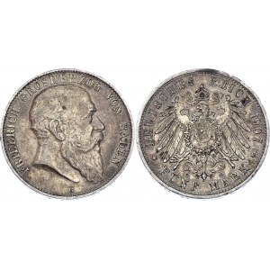 Germany - Empire Baden 5 Mark 1907 G