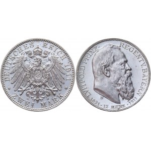 Germany - Empire Bavaria 2 Mark 1911 D Proof