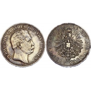 Germany - Empire Hessen 5 Mark 1876 H