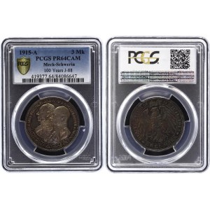 Germany - Empire Mecklenburg-Schwerin 3 Mark 1915 A PROOF PCGS PR64CAM