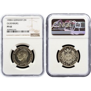 Germany - Empire Oldenburg 2 Mark 1900 A NGC PF62