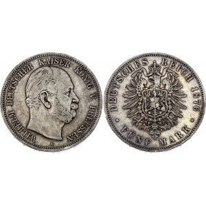 Germany - Empire Prussia 5 Mark 1876 A
