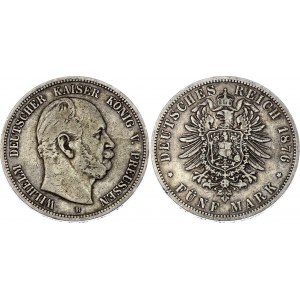 Germany - Empire Prussia 5 Mark 1876 B