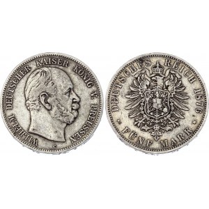 Germany - Empire Prussia 5 Mark 1876 C