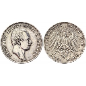 Germany - Empire Saxony 3 Mark 1910 E