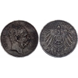 Germany - Empire Saxony 5 Mark 1901 E