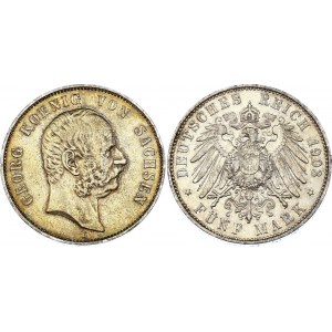 Germany - Empire Saxony 5 Mark 1903 E
