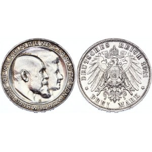 Germany - Empire Wurttemberg 3 Mark 1911 F