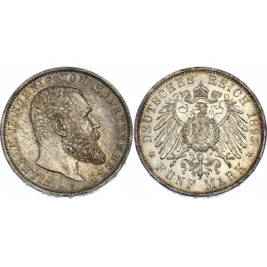 Germany - Empire Wurttemberg 5 Mark 1895 F