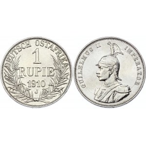 German East Africa 1 Rupie 1910 J Buckled Die Error