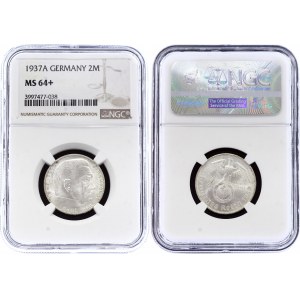 Germany - Third Reich 2 Reichsmark 1937 A NGC MS 64+