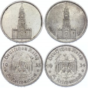 Germany - Third Reich 2 x 5 Reichsmark 1934 & 1935 A