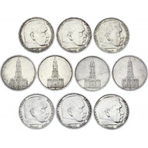 Germany - Third Reich 10 x 5 Reichsmark 1934 - 1938