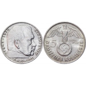 Germany - Third Reich 5 Reichsmark 1938 J