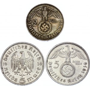 Germany - Third Reich Lot of 3 Coins 1935 - 1937 A & J