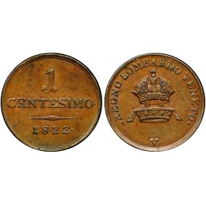 Italian States Lombardy-Venetia 1 Centesimo 1822 V