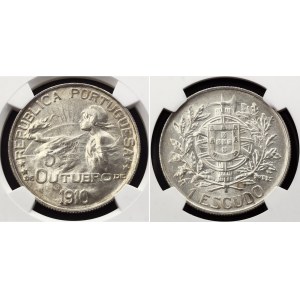 Portugal 1 Escudo 1910 NGC MS 61