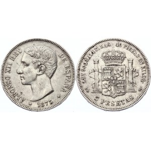 Spain 5 Pesetas 1875 DEM