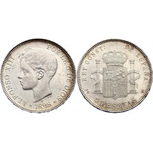 Spain 5 Pesetas 1898 SGV