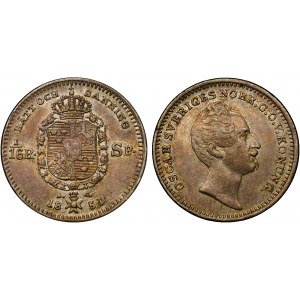 Sweden 1/16 Riksdaler 1851 AG