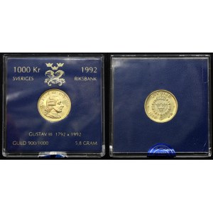 Sweden 1000 Kronor 1992 D-E PROOF